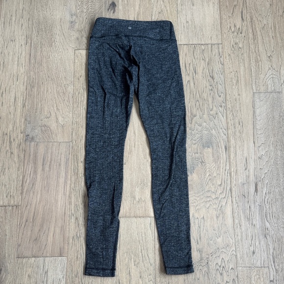 Lululemon Wunder Under Black Gray Herringbone Textured Leggings Size 4 - Picture 2 of 6